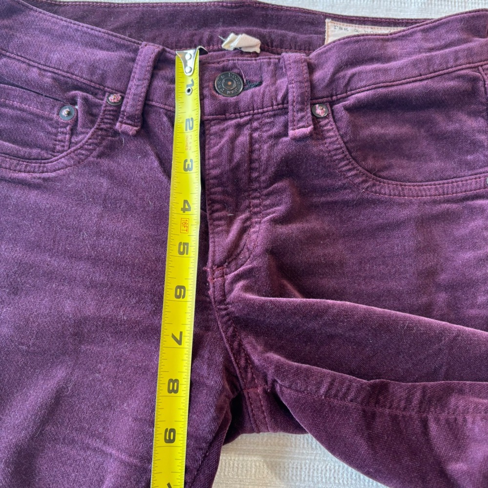 Rag & Bone Burgundy Corduroy Skinny Pants W1502Q232BUR Purple Women 26 - Picture 11 of 11
